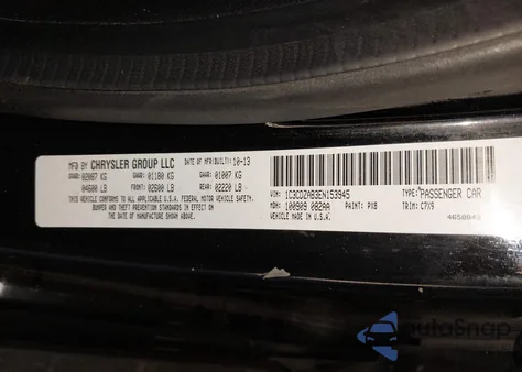 2014 Dodge Avenger Se z USA, uszkodzony, nr VIN 1C3CDZAB3EN153945